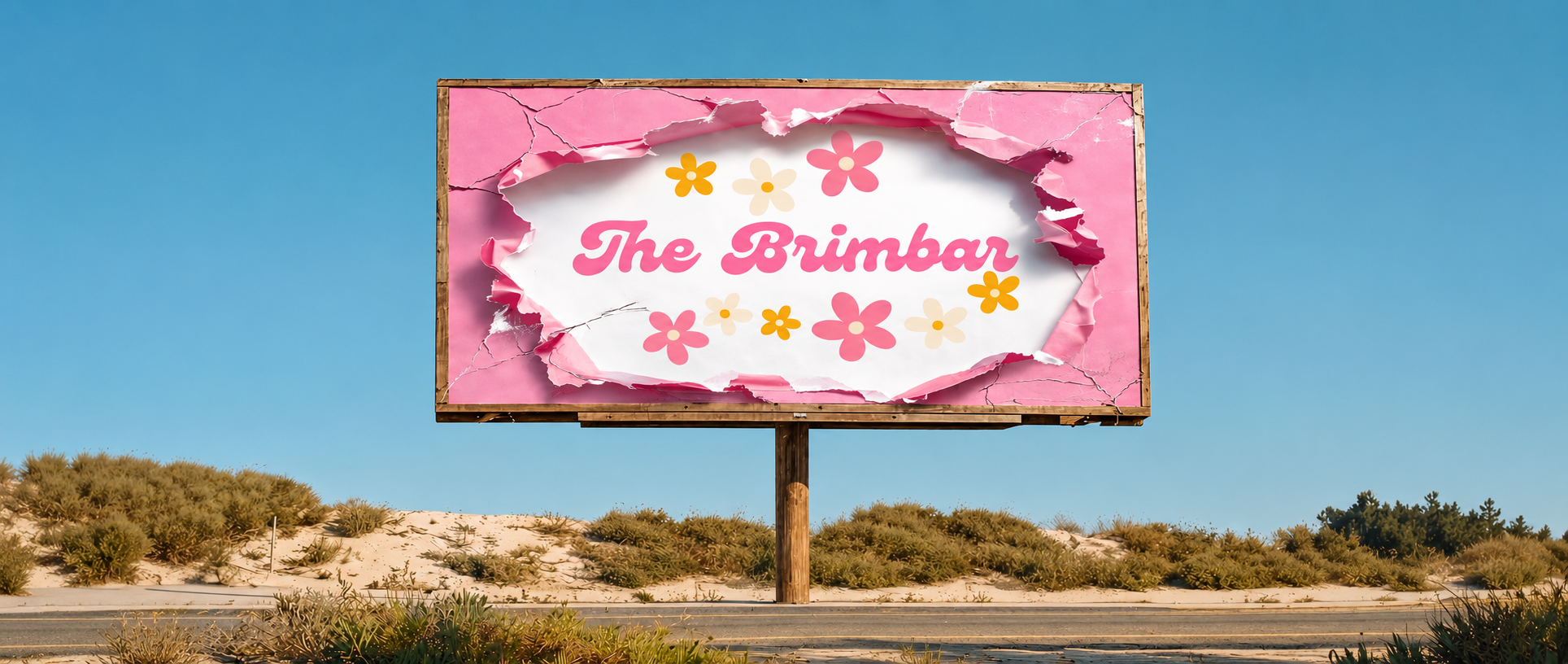 The Brim Bar billboard in the desert