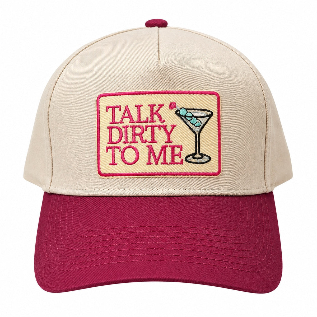Talk Dirty To Me patch trucker hat in wine
