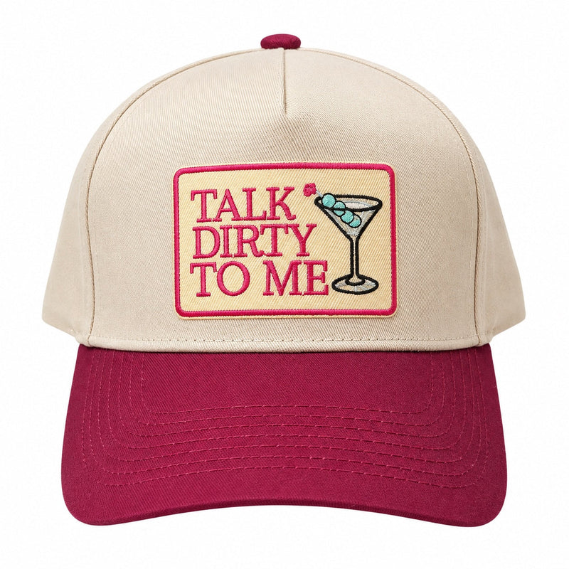 Talk Dirty To Me patch trucker hat in wine